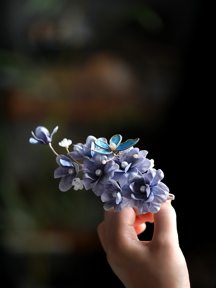 Ancient Style Hair Accessories, Song Dynasty Hanfu Hairpin Headdress, Butterfly Side Clip for Qipao Updo, Fairy Aesthetic Ancient Style Hair Accessories, Song Dynasty Hanfu Hairpin Headdress, Butterfly Side Clip for Qipao Updo, Fairy Aesthetic