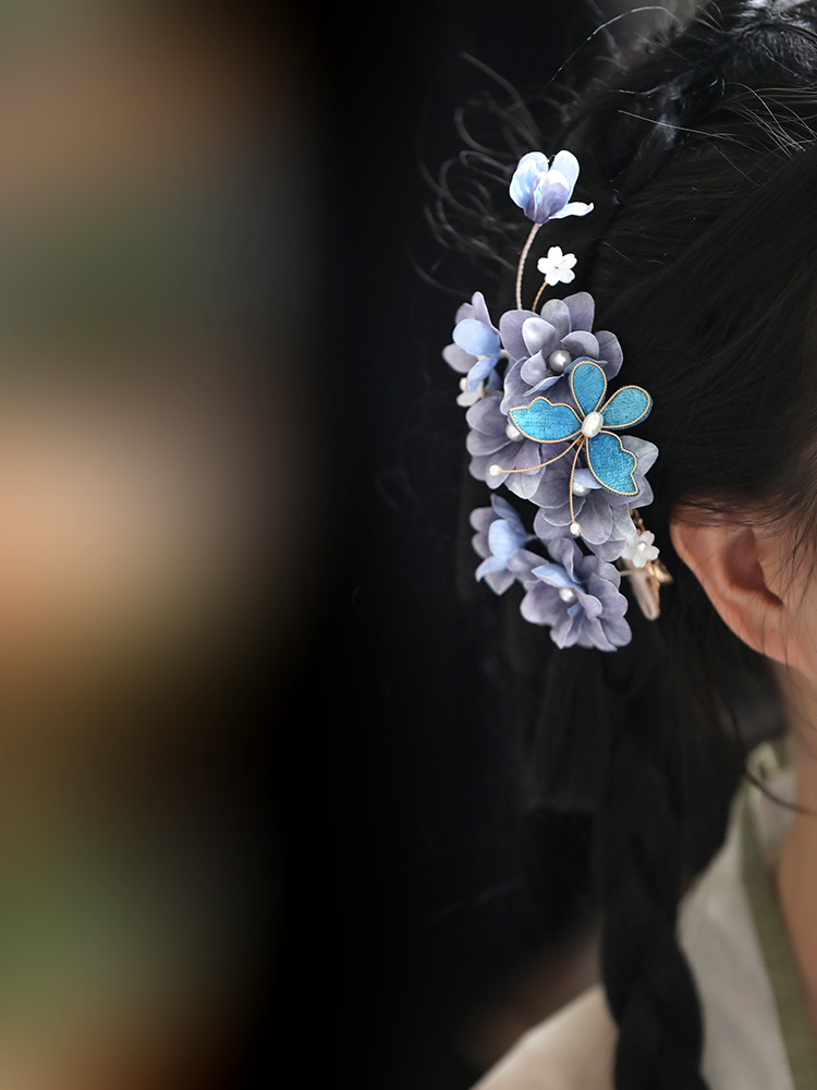 Ancient Style Hair Accessories, Song Dynasty Hanfu Hairpin Headdress, Butterfly Side Clip for Qipao Updo, Fairy Aesthetic