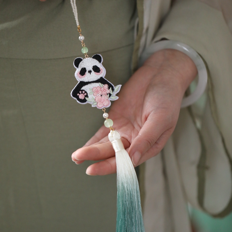 Ancient Style Hanfu Accessories with Embroidered Tassel Pendants and Qipao Collar Clips - Cute National Style Decorations for Daily Use