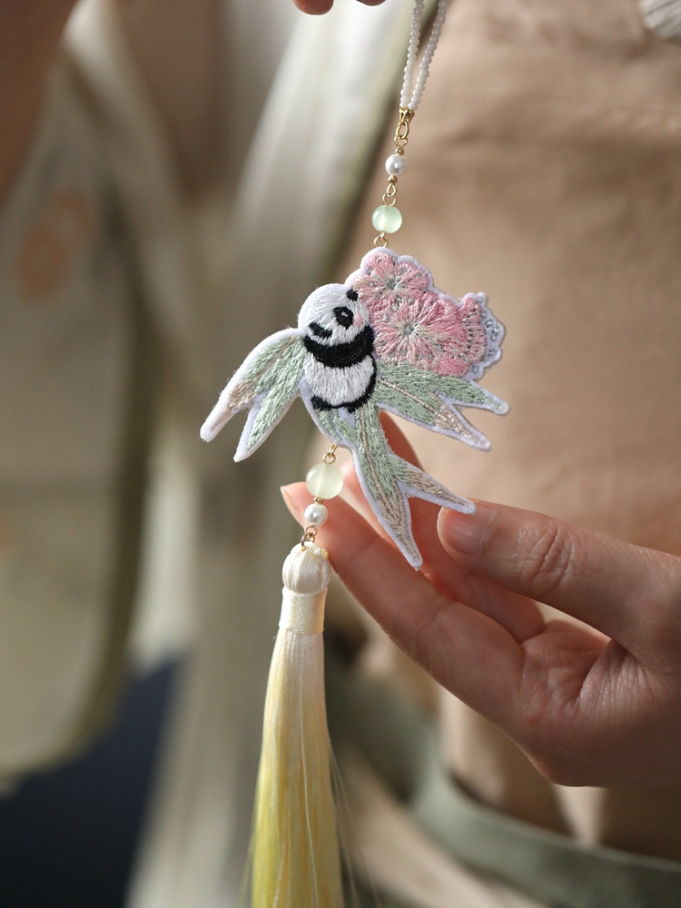 Ancient Style Hanfu Accessories with Embroidered Tassel Pendants and Qipao Collar Clips - Cute National Style Decorations for Daily Use