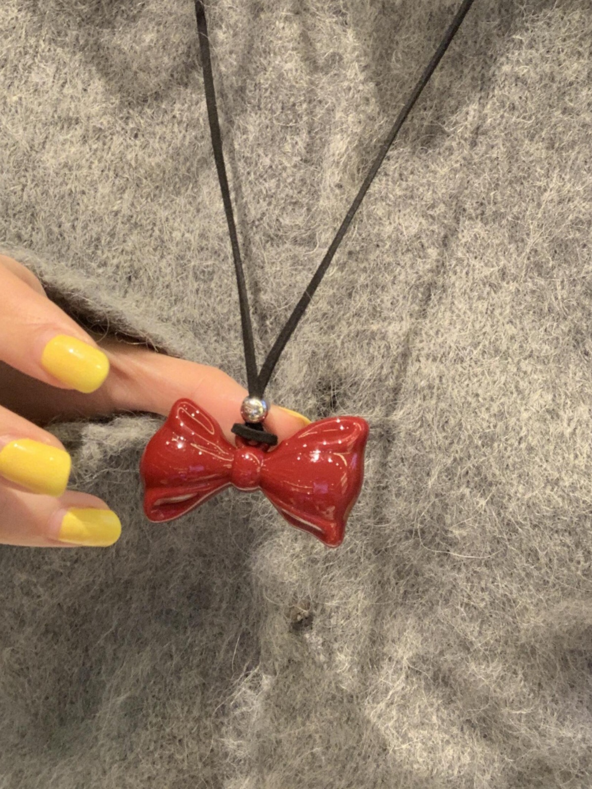 Ankara Red Butterfly Sweatshirt with Heart Pendant, Versatile Long Black Leather Cord Necklace Accessory for Girls Ankara Red Butterfly Sweatshirt with Heart Pendant, Versatile Long Black Leather Cord Necklace Accessory for Girls