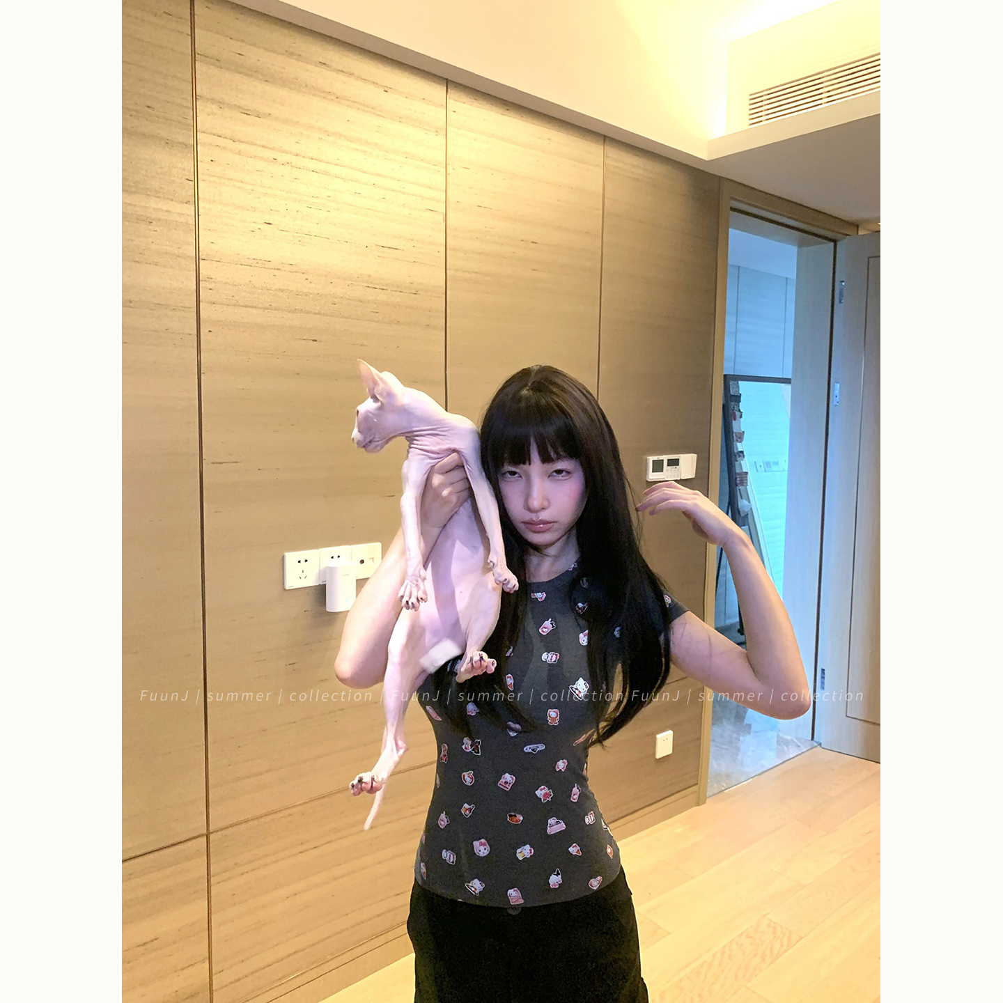 Annie Slim Fit Cartoon Print Short Sleeve T-Shirt for Women - Versatile Round Neck Summer Top, Perfect for Y2K and Casual Style Annie Slim Fit Cartoon Print Short Sleeve T-Shirt for Women - Versatile Round Neck Summer Top, Perfect for Y2K and Casual Style