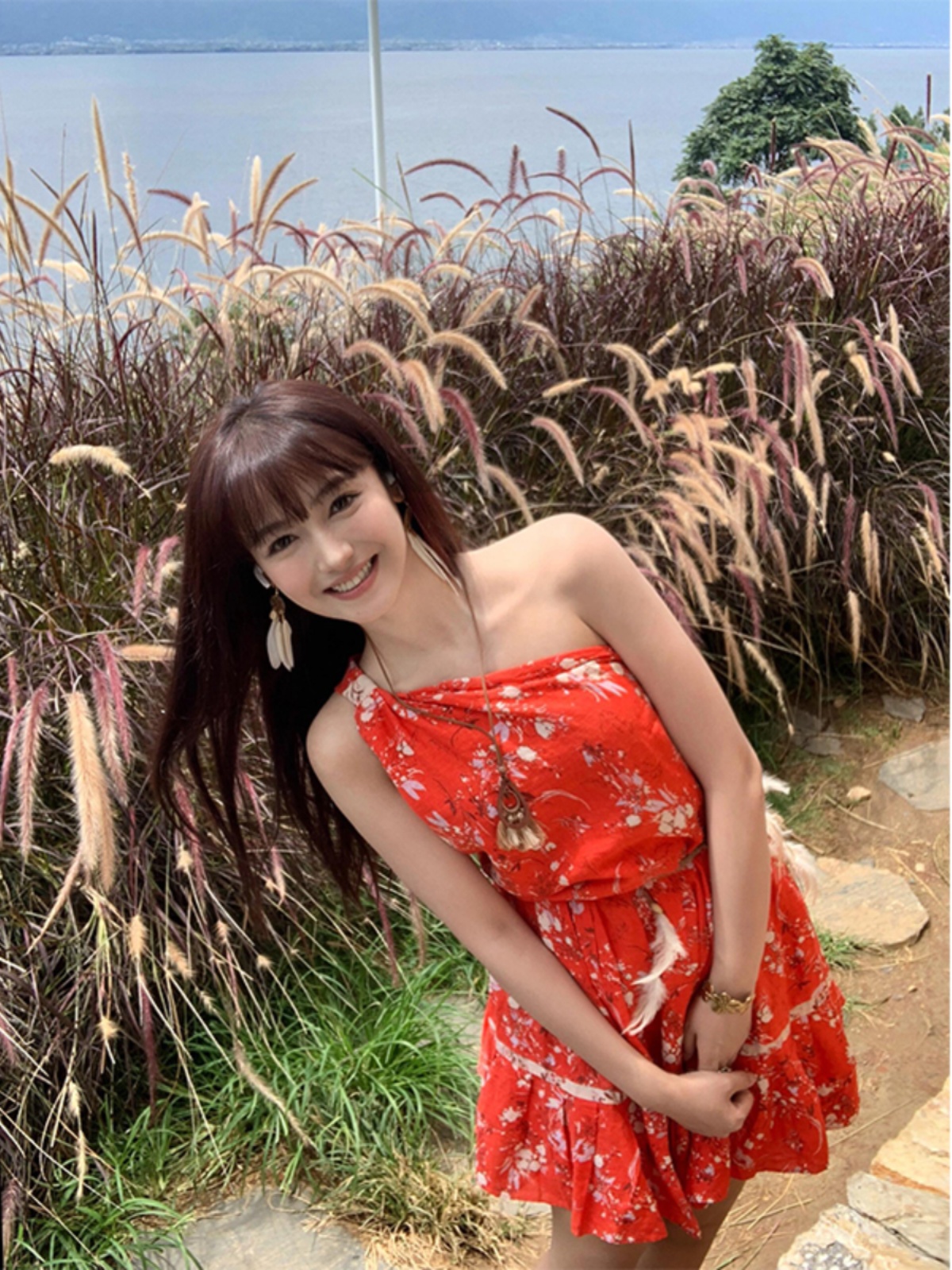 Asymmetrical Shoulder Knotted Backless Dress - Summer Freshness Printed Hot Girl Style for Women, Trendy Y2K Fashion Asymmetrical Shoulder Knotted Backless Dress - Summer Freshness Printed Hot Girl Style for Women, Trendy Y2K Fashion