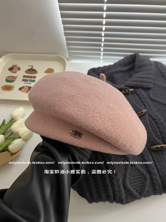 Autumn Winter Women's Australian Wool Beret - French Vintage Painter Hat, Flattering Face Shape, Trendy High-End Style Autumn Winter Women's Australian Wool Beret - French Vintage Painter Hat, Flattering Face Shape, Trendy High-End Style