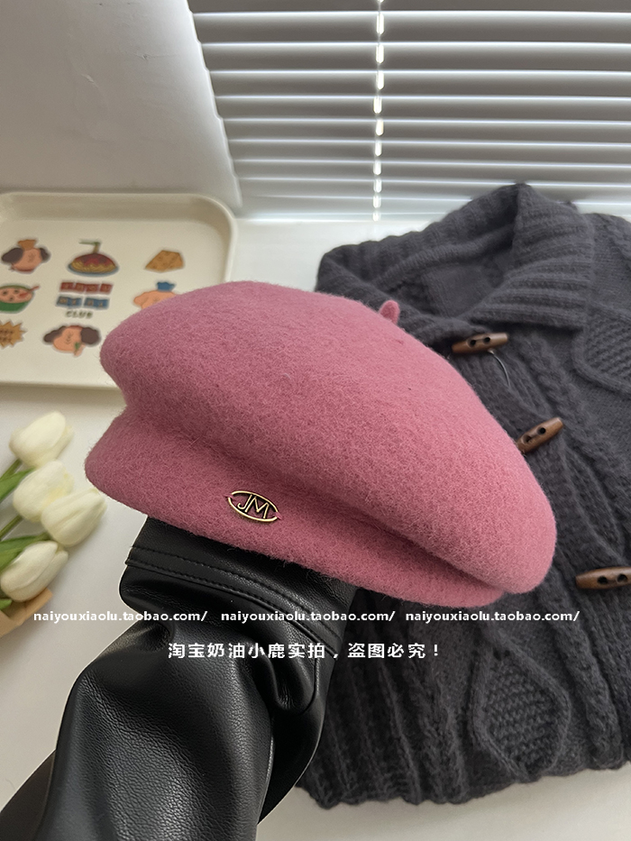 Autumn Winter Women's Australian Wool Beret - French Vintage Painter Hat, Flattering Face Shape, Trendy High-End Style Autumn Winter Women's Australian Wool Beret - French Vintage Painter Hat, Flattering Face Shape, Trendy High-End Style