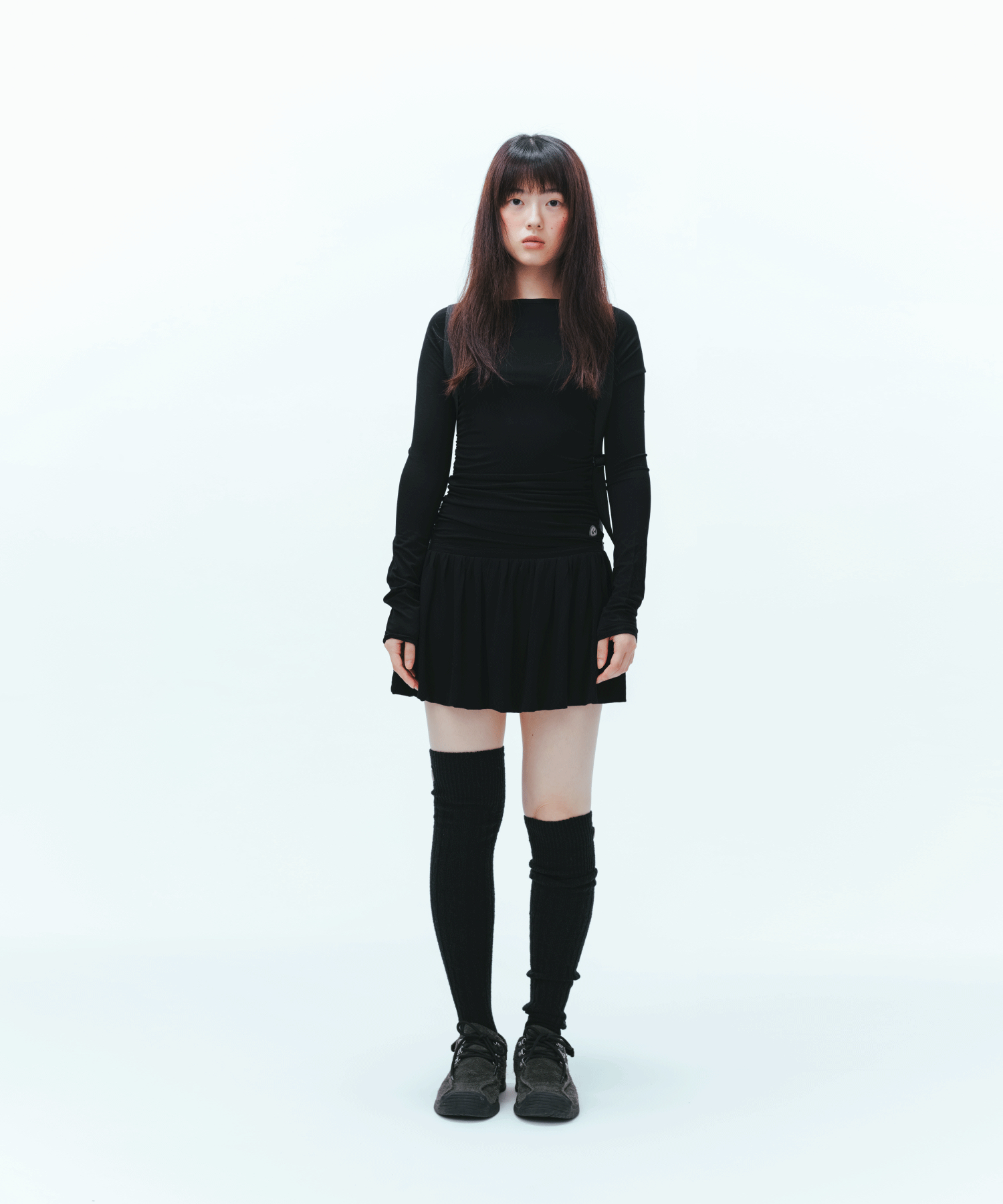 Autumn/Winter Ballet Pleated Short Skirt Dress - Soft Elastic Slim-Fit Flattering Design for Chic Y2K Style Autumn/Winter Ballet Pleated Short Skirt Dress - Soft Elastic Slim-Fit Flattering Design for Chic Y2K Style