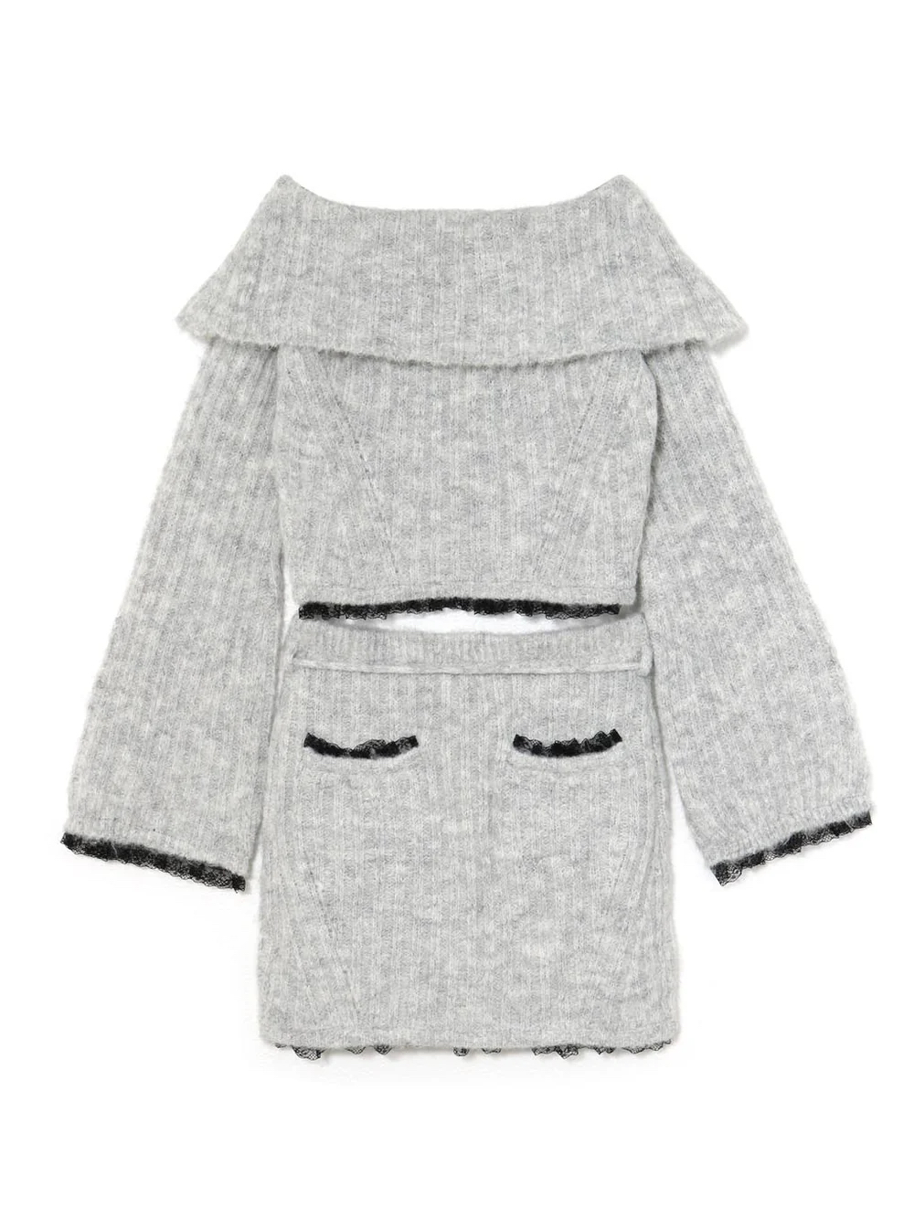 Autumn/Winter Japanese-Style Off-Shoulder Knitted Top and Skirt Set - Versatile Sweet Matching Outfit for Women Autumn/Winter Japanese-Style Off-Shoulder Knitted Top and Skirt Set - Versatile Sweet Matching Outfit for Women