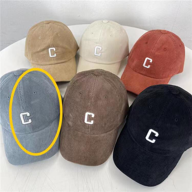 Baby Sauce Letter C 3D Embroidery Corduroy Duckbill Baseball Cap - Korean Style Autumn/Winter Edition Baby Sauce Letter C 3D Embroidery Corduroy Duckbill Baseball Cap - Korean Style Autumn/Winter Edition