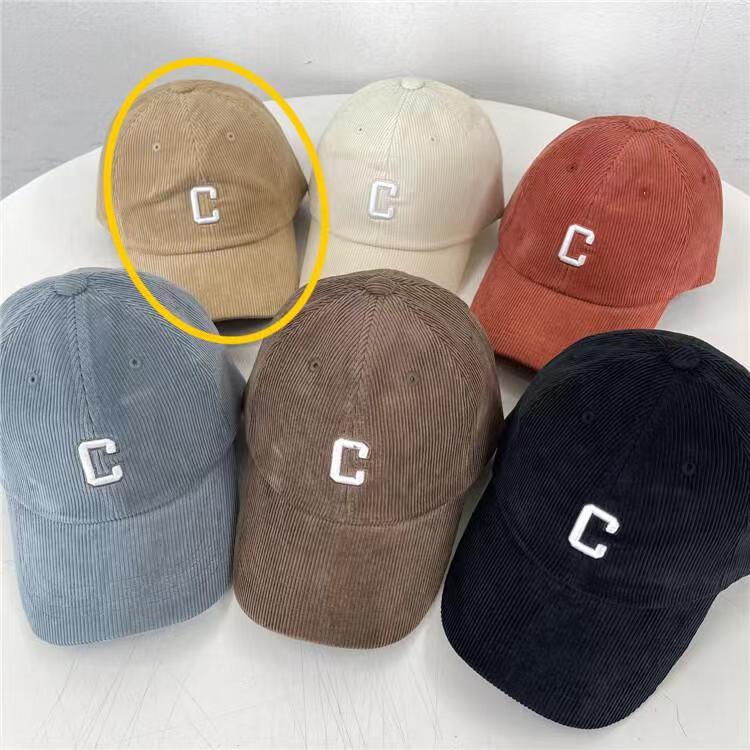 Baby Sauce Letter C 3D Embroidery Corduroy Duckbill Baseball Cap - Korean Style Autumn/Winter Edition Baby Sauce Letter C 3D Embroidery Corduroy Duckbill Baseball Cap - Korean Style Autumn/Winter Edition