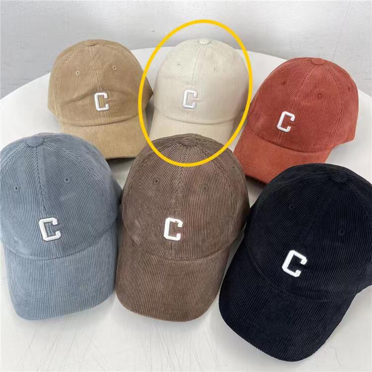 Baby Sauce Letter C 3D Embroidery Corduroy Duckbill Baseball Cap - Korean Style Autumn/Winter Edition Baby Sauce Letter C 3D Embroidery Corduroy Duckbill Baseball Cap - Korean Style Autumn/Winter Edition