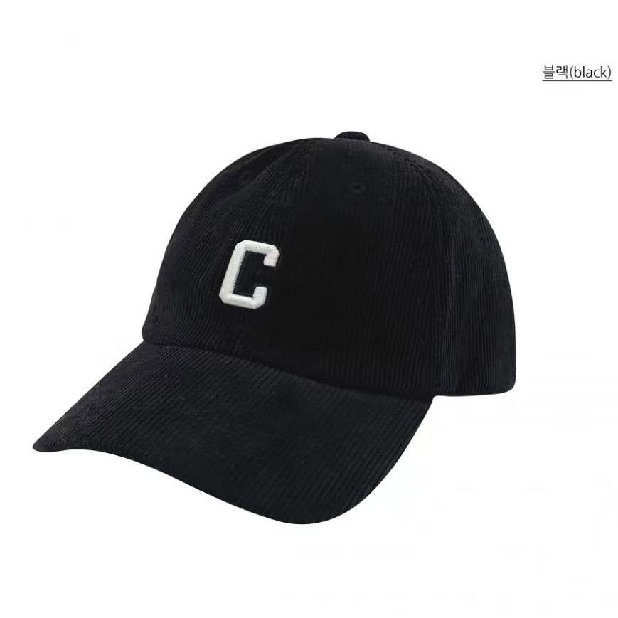 Baby Sauce Letter C 3D Embroidery Corduroy Duckbill Baseball Cap - Korean Style Autumn/Winter Edition Baby Sauce Letter C 3D Embroidery Corduroy Duckbill Baseball Cap - Korean Style Autumn/Winter Edition