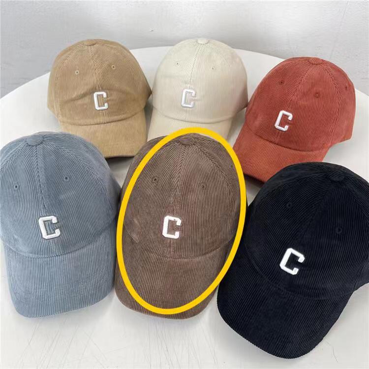 Baby Sauce Letter C 3D Embroidery Corduroy Duckbill Baseball Cap - Korean Style Autumn/Winter Edition Baby Sauce Letter C 3D Embroidery Corduroy Duckbill Baseball Cap - Korean Style Autumn/Winter Edition