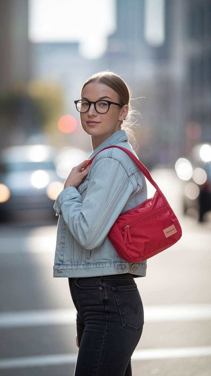 Stylish and Practical: Baggu Mini Nylon Shoulder Bag outfit idea