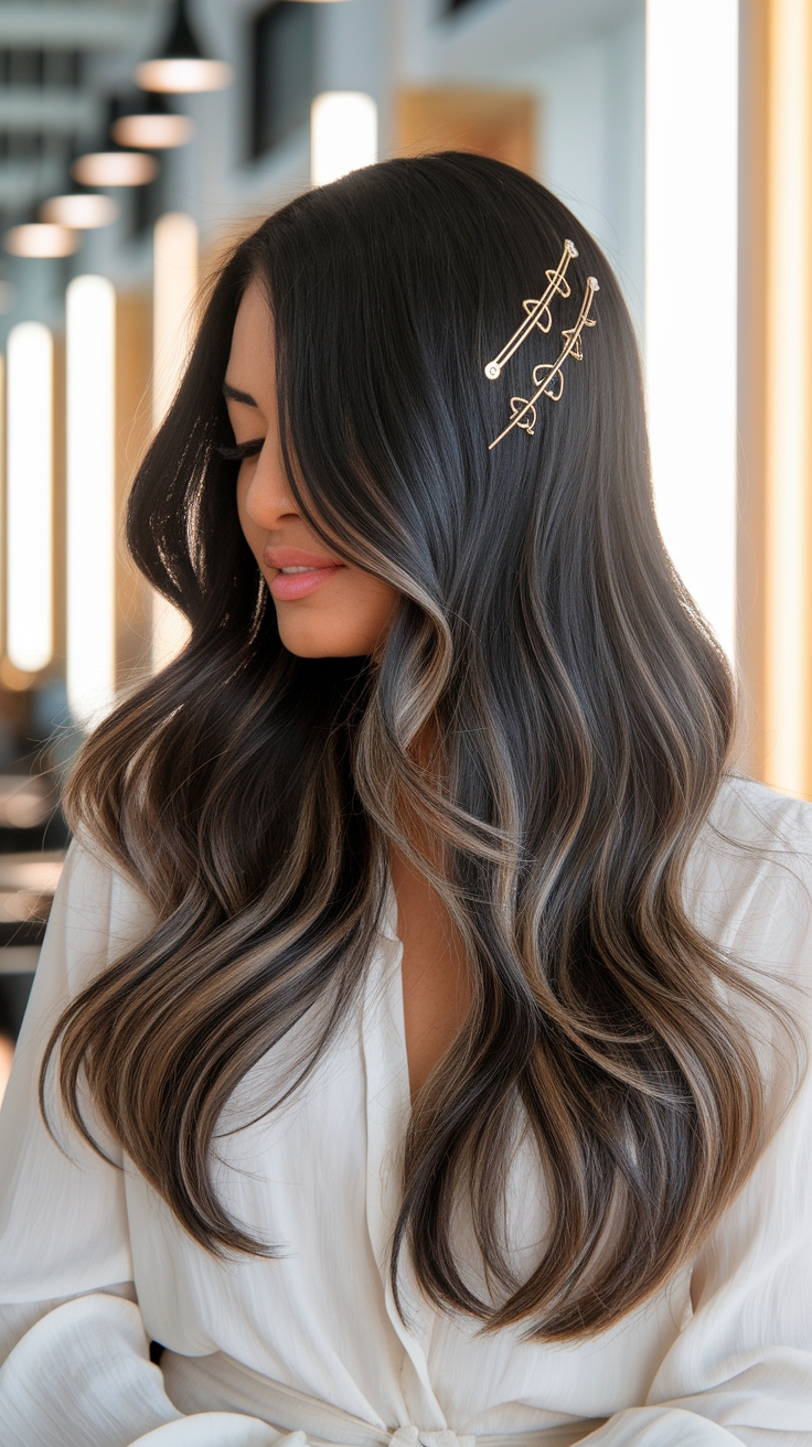 balayage hair on black hair outfit idea