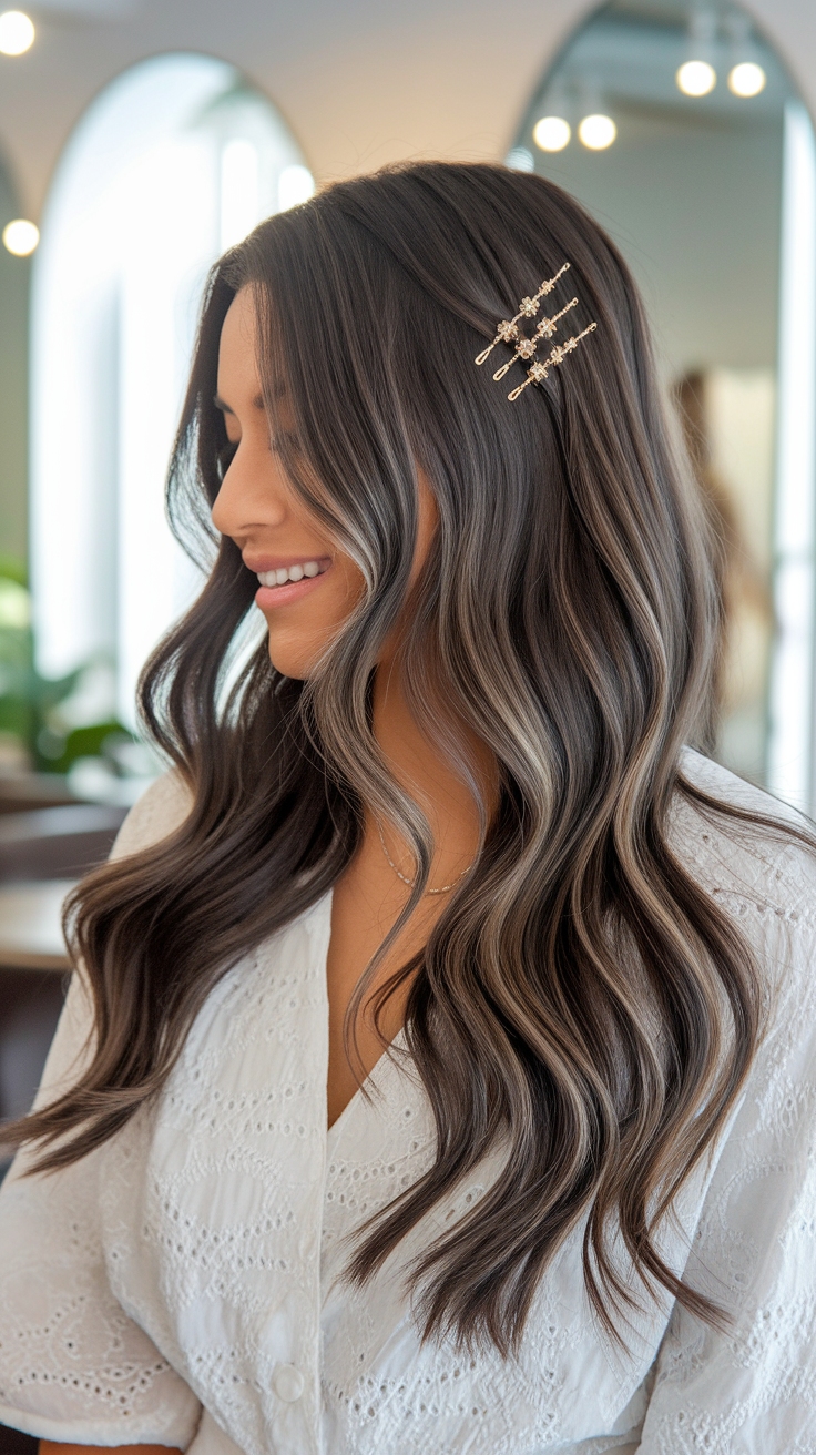 balayage hair on dark hair outfit idea