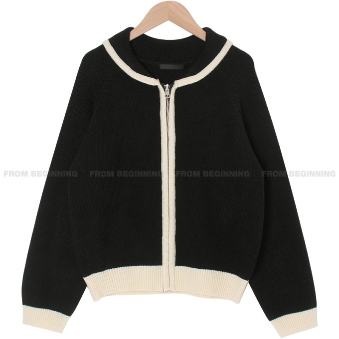 Bamboo Green Striped Thick Knit Zip-Up Cardigan - Korean Style Layering Piece for Effortless 90s-Inspired Fashion Bamboo Green Striped Thick Knit Zip-Up Cardigan - Korean Style Layering Piece for Effortless 90s-Inspired Fashion