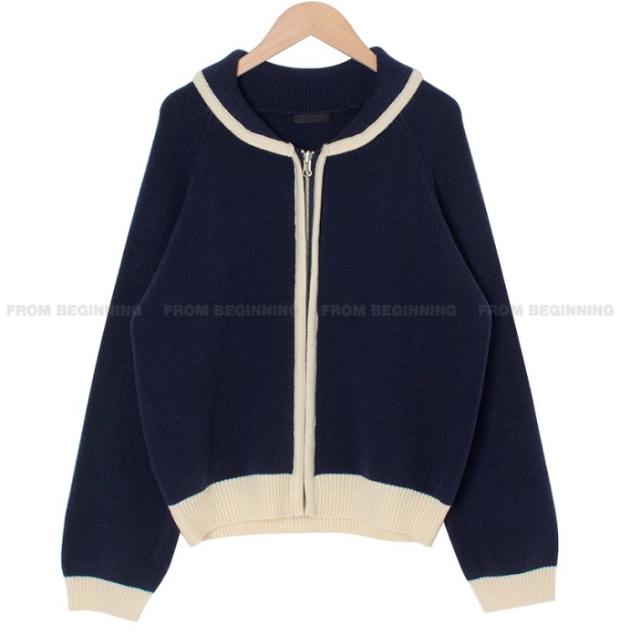 Bamboo Green Striped Thick Knit Zip-Up Cardigan - Korean Style Layering Piece for Effortless 90s-Inspired Fashion Bamboo Green Striped Thick Knit Zip-Up Cardigan - Korean Style Layering Piece for Effortless 90s-Inspired Fashion