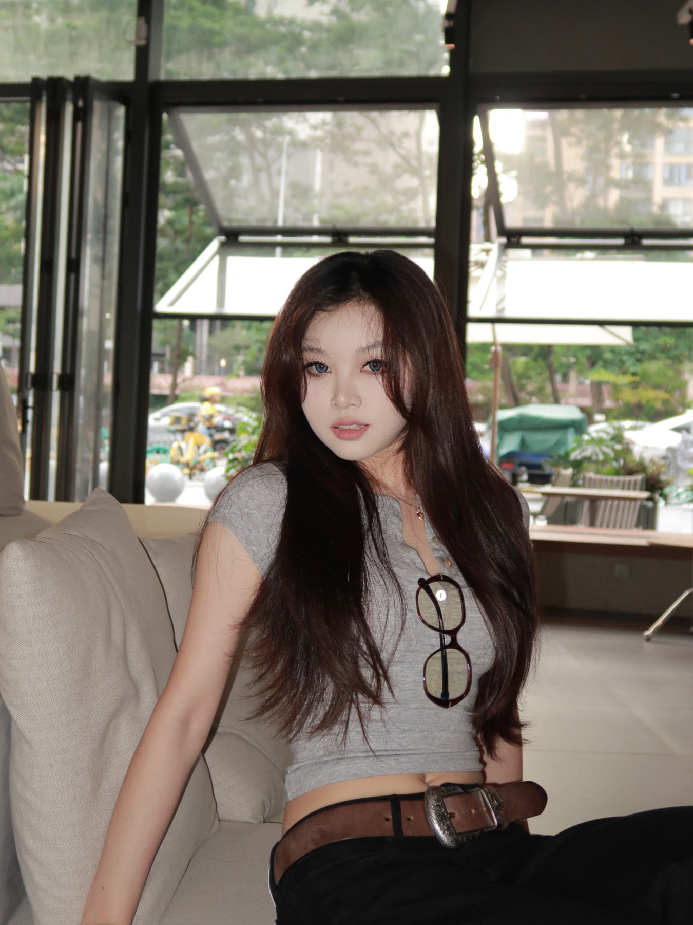 Bare Feel Cloud Henley T-shirt - Lightweight Lyocell Top in 4 Summer Colors - Perfect for Casual 90s and Y2K Inspired Outfits