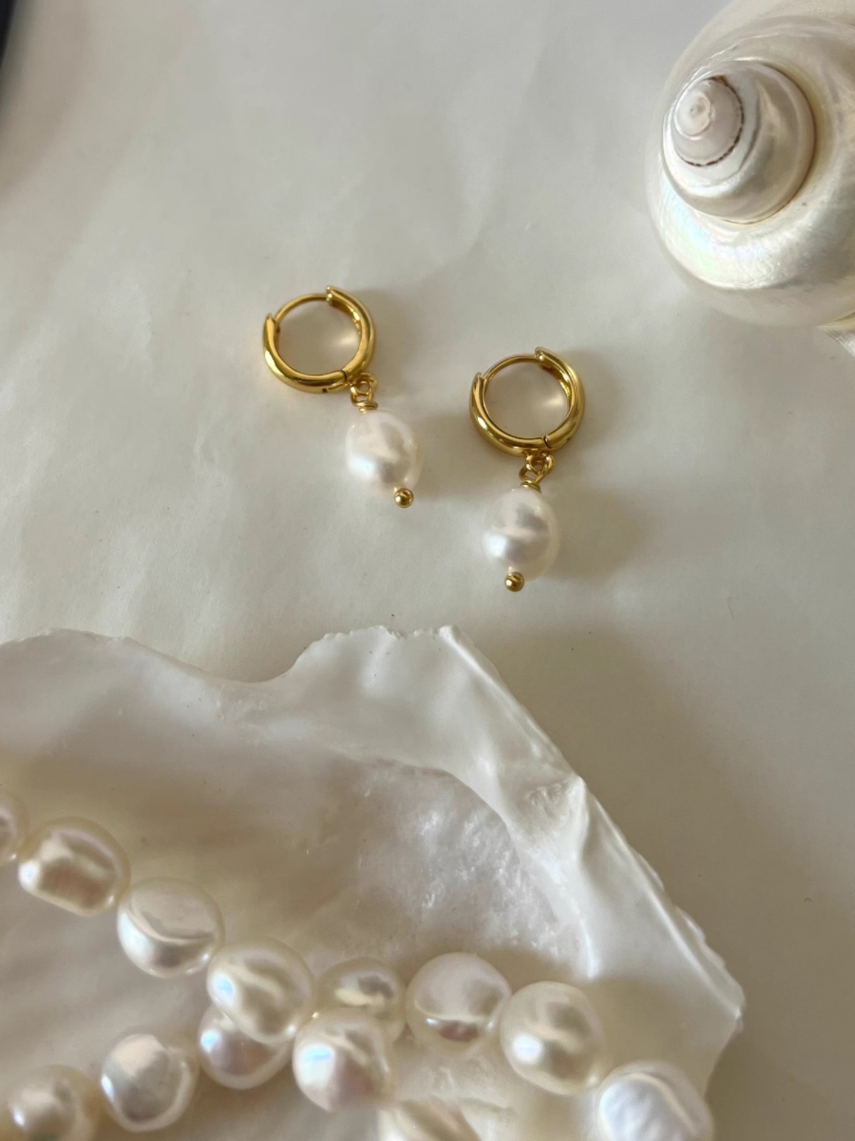 Baroque Freshwater Pearl Stud Earrings for Women, Irregular Vintage Style, Elegant Ear Accessories for Timeless Fashion Baroque Freshwater Pearl Stud Earrings for Women, Irregular Vintage Style, Elegant Ear Accessories for Timeless Fashion