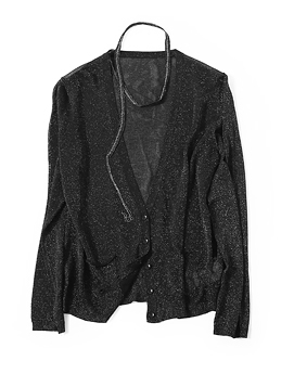 Beaded Neck Strap V-Neck Long Sleeve Shiny Thread Knitted Cardigan for Women - Trendy European Style Outerwear for Spring & Autumn Beaded Neck Strap V-Neck Long Sleeve Shiny Thread Knitted Cardigan for Women - Trendy European Style Outerwear for Spring & Autumn