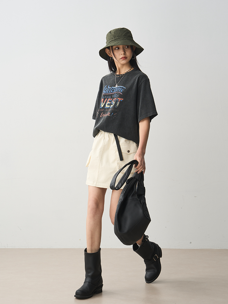 Beige Belted A-Line Mini Skirt for Women - Versatile Pocket Design Workwear Skirt for Summer 2025 Beige Belted A-Line Mini Skirt for Women - Versatile Pocket Design Workwear Skirt for Summer 2025