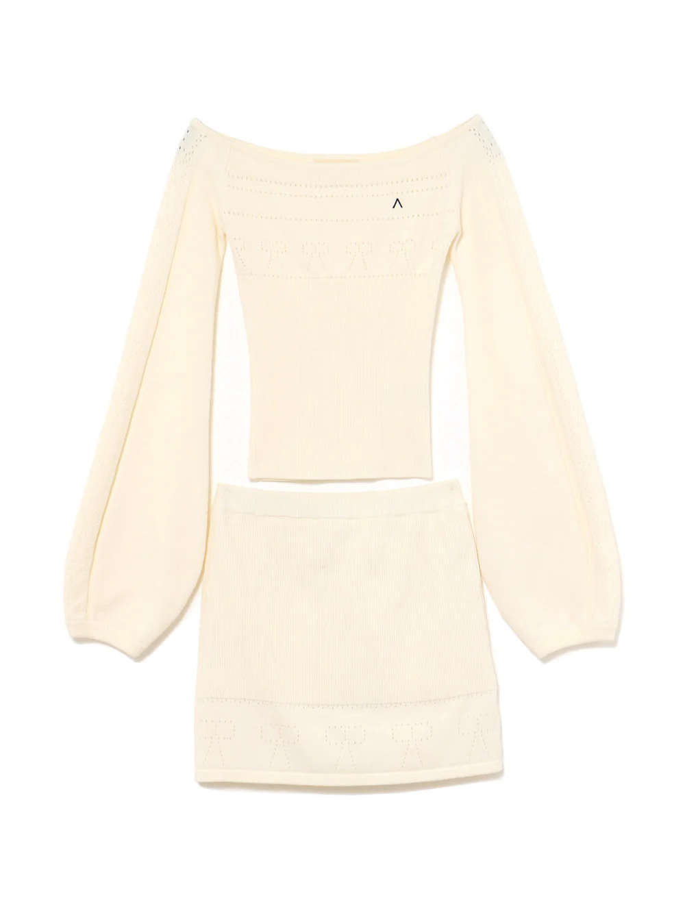 Beige One-Shoulder Knitted Top and Skirt Set - Spring/Summer 2025 Japanese Style Fashion Beige One-Shoulder Knitted Top and Skirt Set - Spring/Summer 2025 Japanese Style Fashion