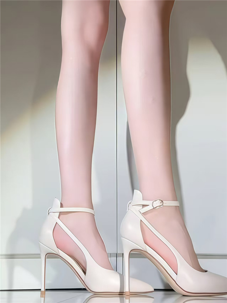 Beige Pointed Toe High Heels for Women - 2025 One-Strap Thin Heel Work Shoes, Versatile Soft Leather Elegant Footwear Beige Pointed Toe High Heels for Women - 2025 One-Strap Thin Heel Work Shoes, Versatile Soft Leather Elegant Footwear