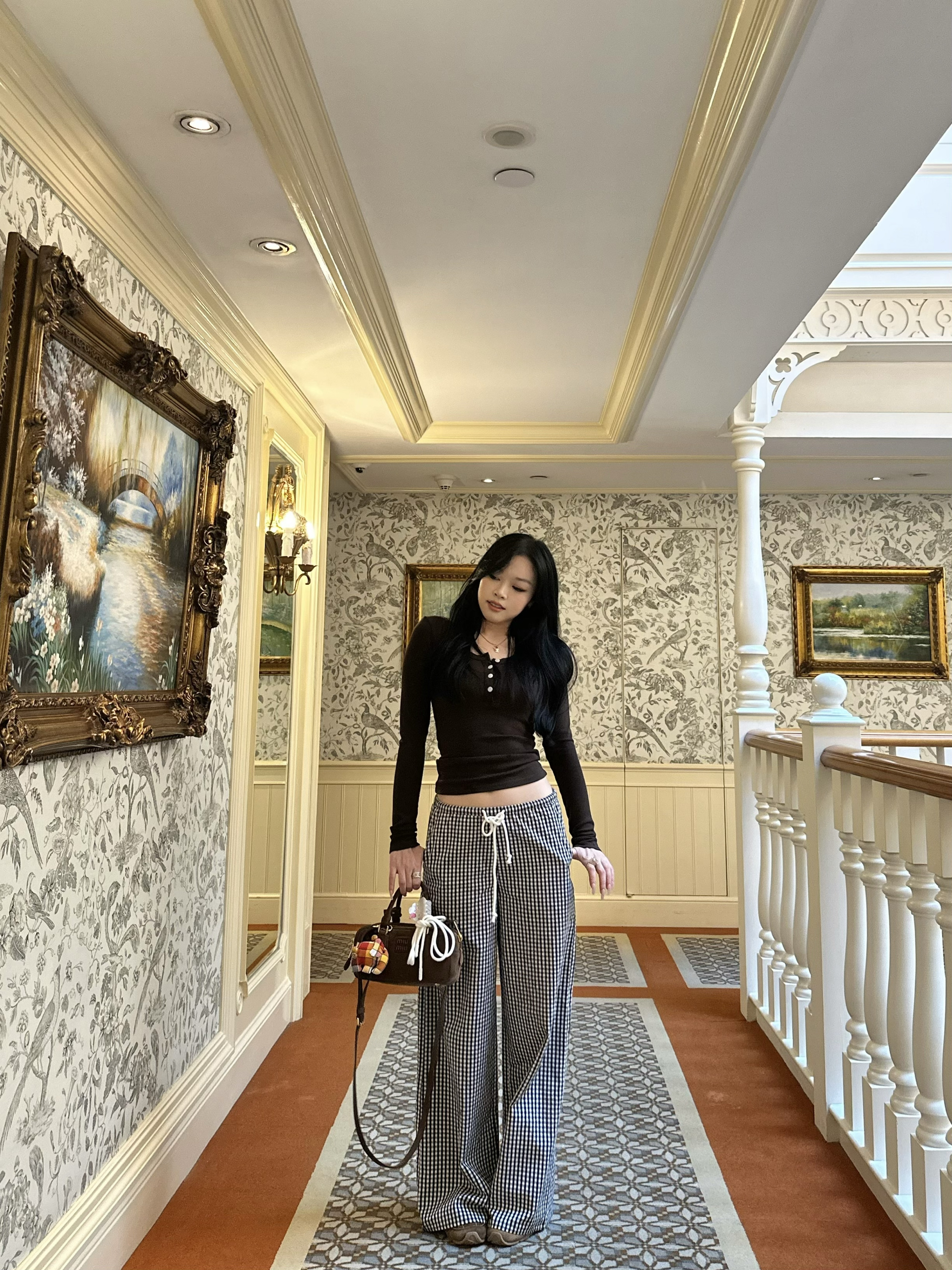 Black and White Checkered Long Pants & Shorts - Rustic Cute Style, 100% Organic Cotton, Fairy Tale Inspired, Eco-Friendly Fashion