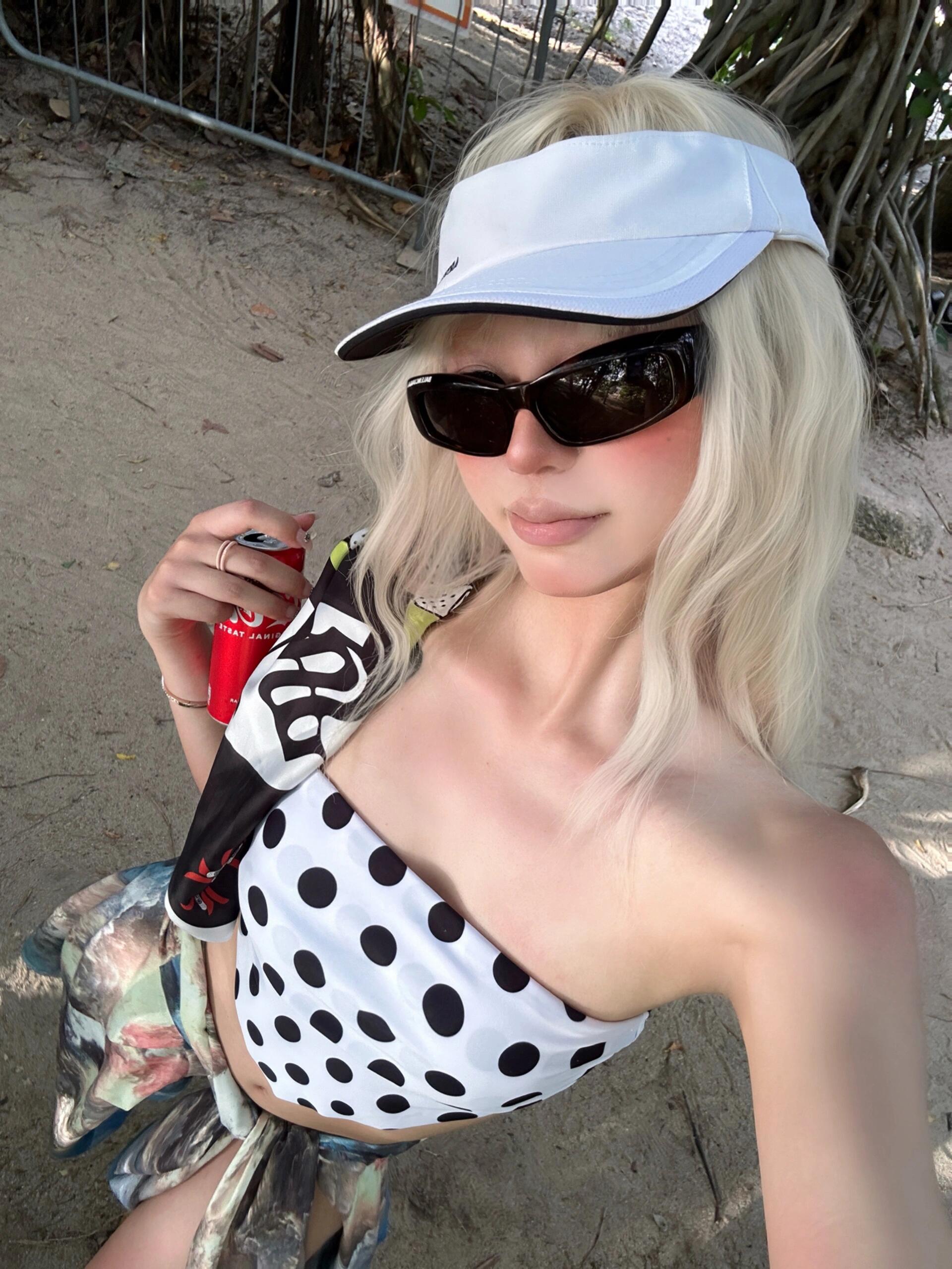 Black and White Polka Dot Two-Piece Bikini Set - Sexy Summer Swimsuit for Beach Vacation, Y2K Style Black and White Polka Dot Two-Piece Bikini Set - Sexy Summer Swimsuit for Beach Vacation, Y2K Style