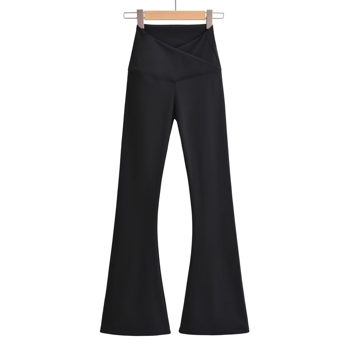 Black Brushed Flared Pants for Women - Versatile Casual Micro-Flare Jazz Dance Trousers, Spicy Girl Style, Trendy Ins Look