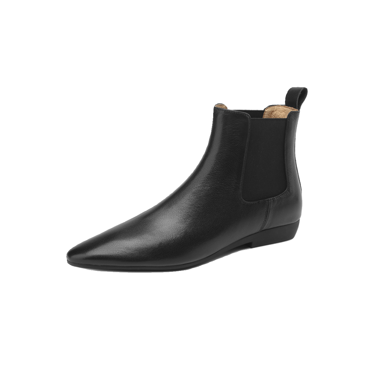 Black Low-Heeled Pointed Toe Chelsea Boots for Women, Genuine Leather Martin Boots, 2025 Trendy Large Size 41-43 Black Low-Heeled Pointed Toe Chelsea Boots for Women, Genuine Leather Martin Boots, 2025 Trendy Large Size 41-43