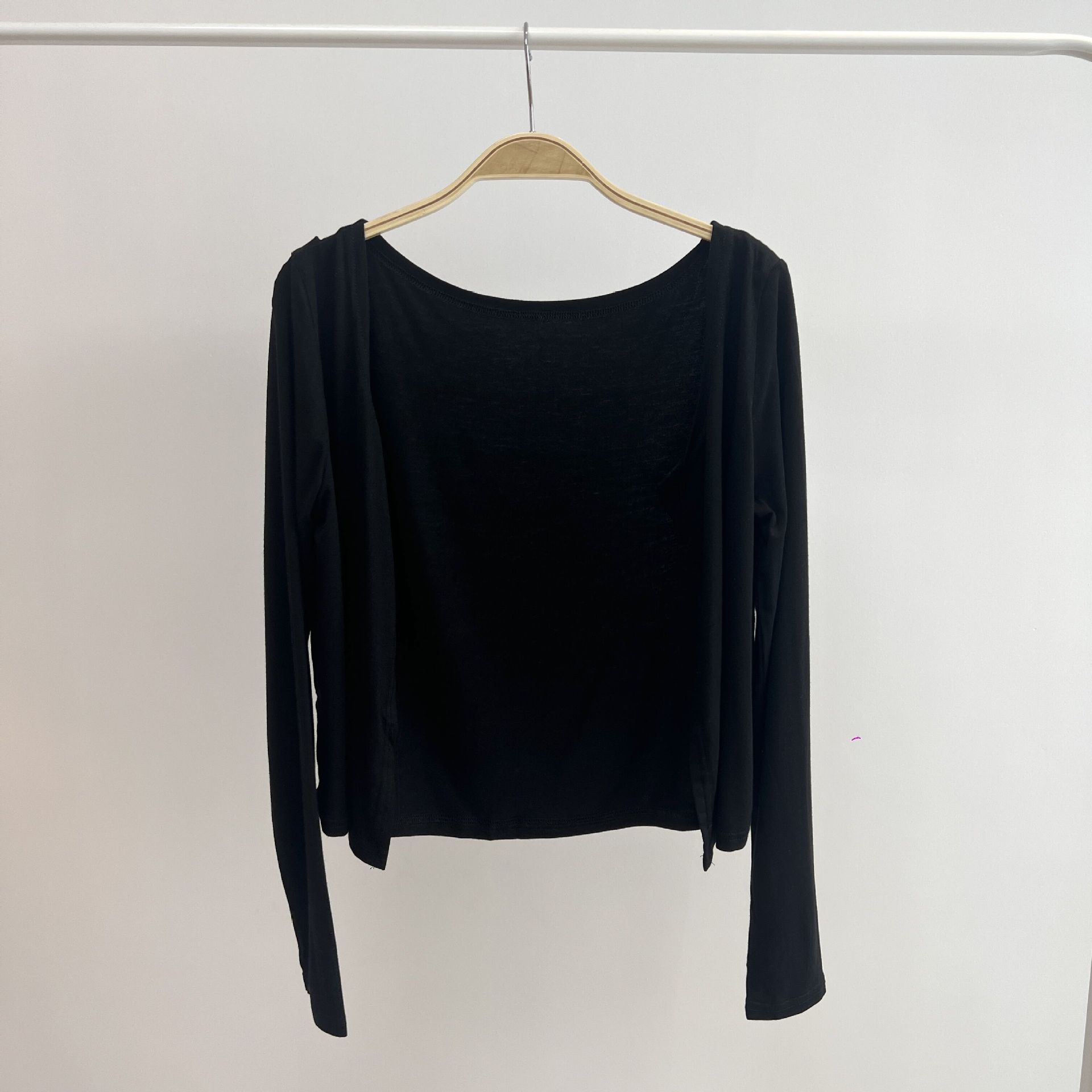 Black Modal Short Cardigan for Women - Jazz Dance Cover-Up with Waist Tie, Stylish Layering Piece for Dance and Casual Wear Black Modal Short Cardigan for Women - Jazz Dance Cover-Up with Waist Tie, Stylish Layering Piece for Dance and Casual Wear