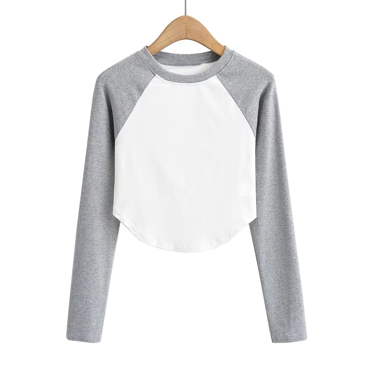 Black Patchwork Long-Sleeve T-Shirt for Women, Jazz Dance Outfit, INS Style Crop Top, Y2K Fashion, Trendy Streetwear Black Patchwork Long-Sleeve T-Shirt for Women, Jazz Dance Outfit, INS Style Crop Top, Y2K Fashion, Trendy Streetwear