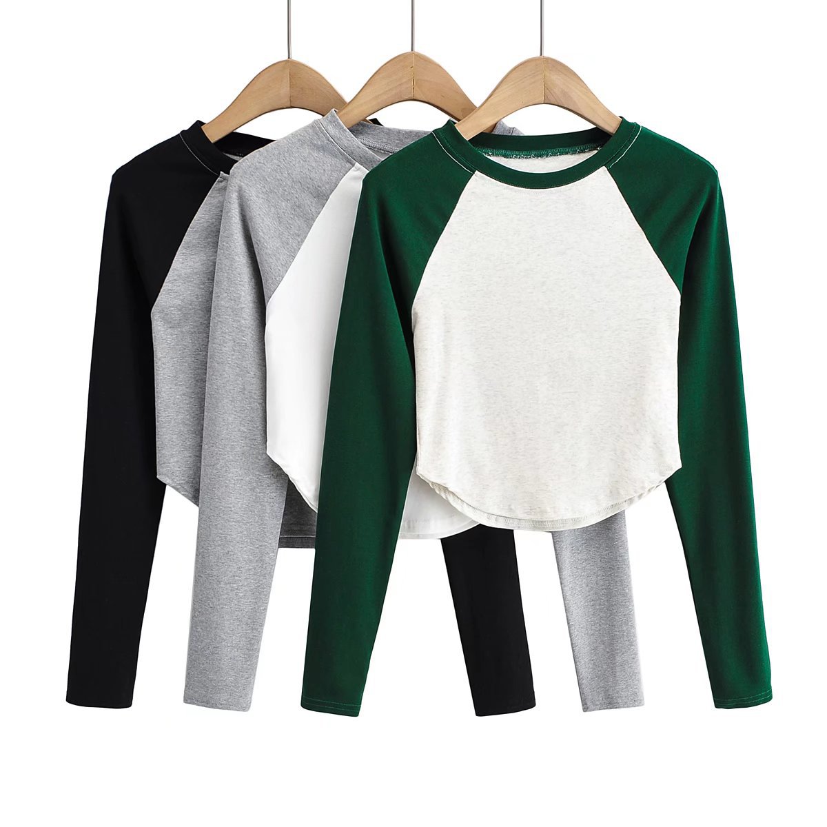 Black Patchwork Long-Sleeve T-Shirt for Women, Jazz Dance Outfit, INS Style Crop Top, Y2K Fashion, Trendy Streetwear Black Patchwork Long-Sleeve T-Shirt for Women, Jazz Dance Outfit, INS Style Crop Top, Y2K Fashion, Trendy Streetwear