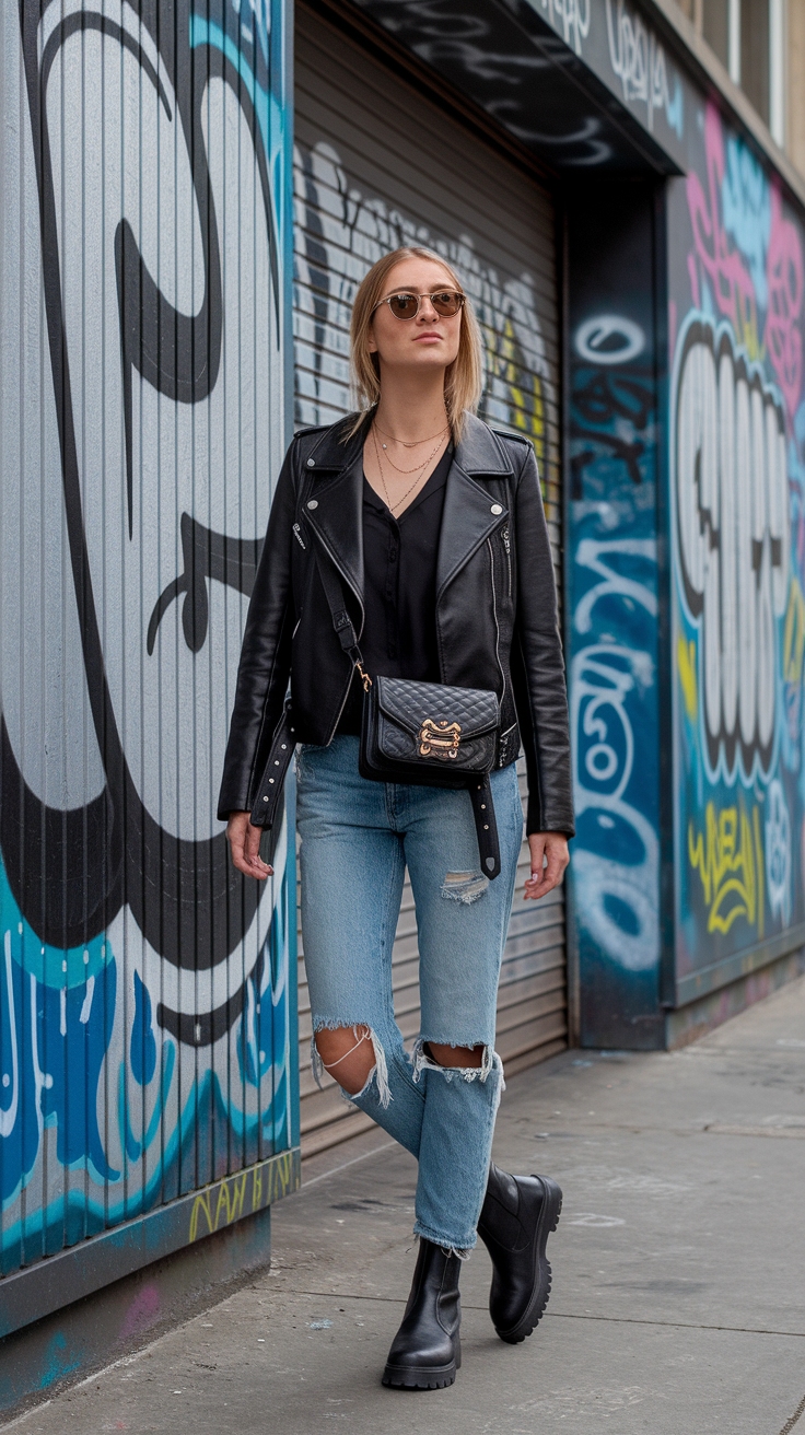 How to Rock a Black Moto Boots Outfit with Confidence outfit idea