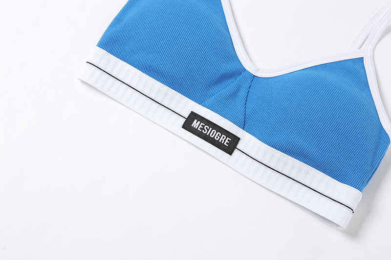 Blue Padded Camisole and Underwear Set for Women - Versatile Lingerie for Dancing and Sports, Y2K Style Blue Padded Camisole and Underwear Set for Women - Versatile Lingerie for Dancing and Sports, Y2K Style