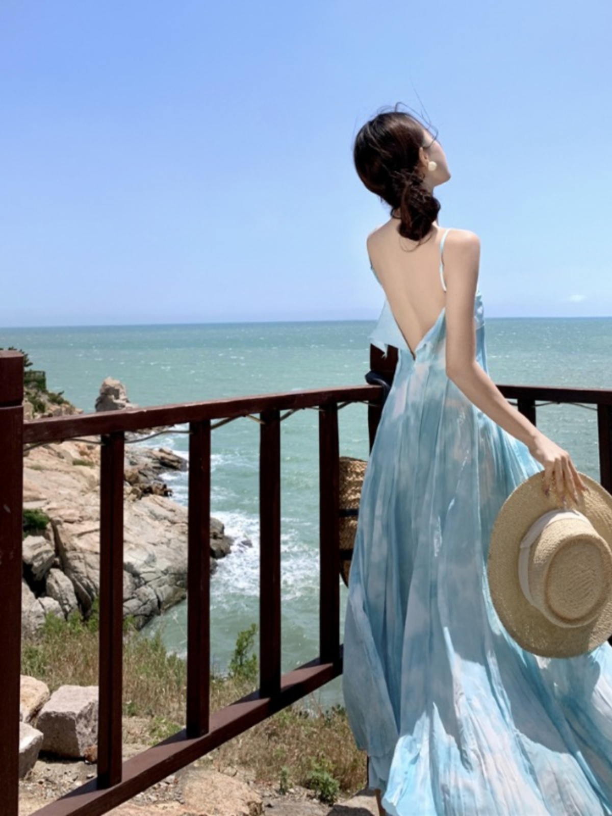 Bohemian Spaghetti Strap Maxi Dress - Thailand Sanya Wind Beach Skirt for Seaside Vacation - Slimming Long Dress Bohemian Spaghetti Strap Maxi Dress - Thailand Sanya Wind Beach Skirt for Seaside Vacation - Slimming Long Dress