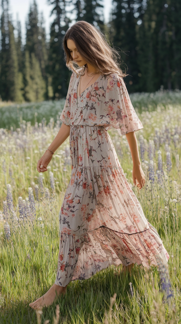 Boho Floral Maxi Dress: Perfect for Summer Vibes outfit idea