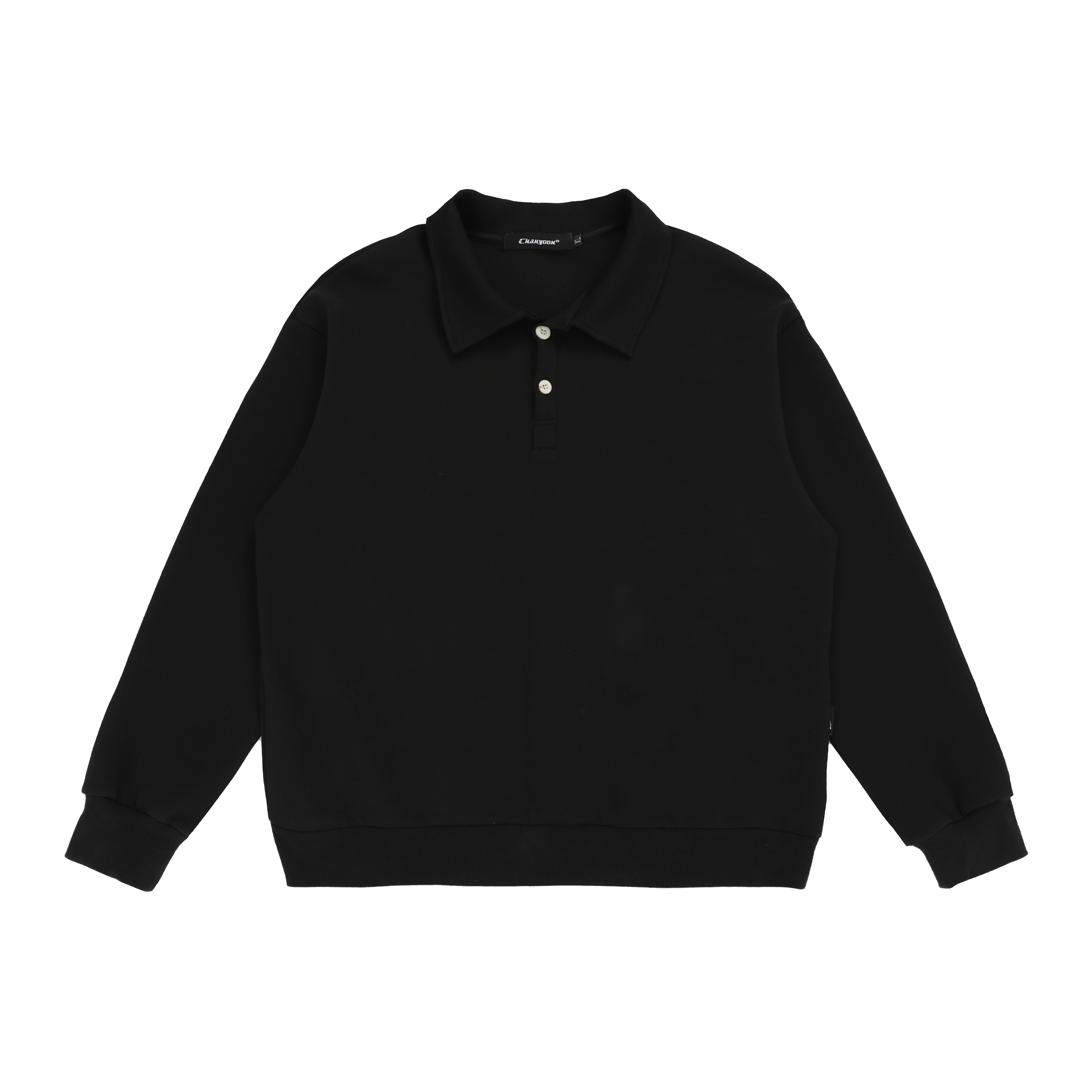 Boxy Cropped Polo Collar Sweatshirt in Space Cotton - Unisex American Street Style Trend for Men and Women Boxy Cropped Polo Collar Sweatshirt in Space Cotton - Unisex American Street Style Trend for Men and Women