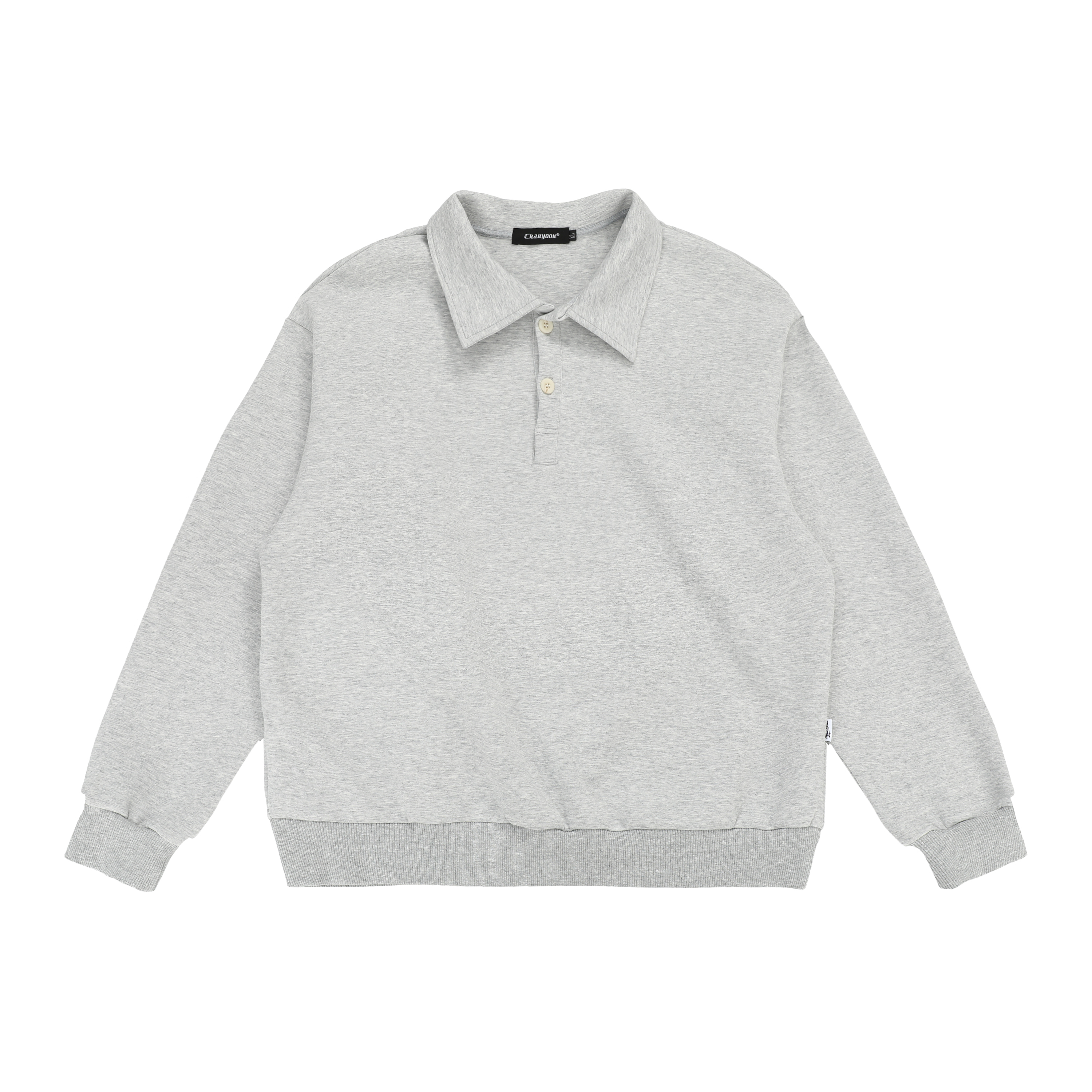 Boxy Cropped Polo Collar Sweatshirt in Space Cotton - Unisex American Street Style Trend for Men and Women Boxy Cropped Polo Collar Sweatshirt in Space Cotton - Unisex American Street Style Trend for Men and Women