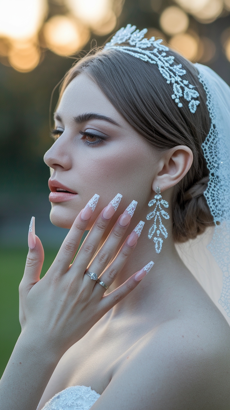 bridal nail extension designs