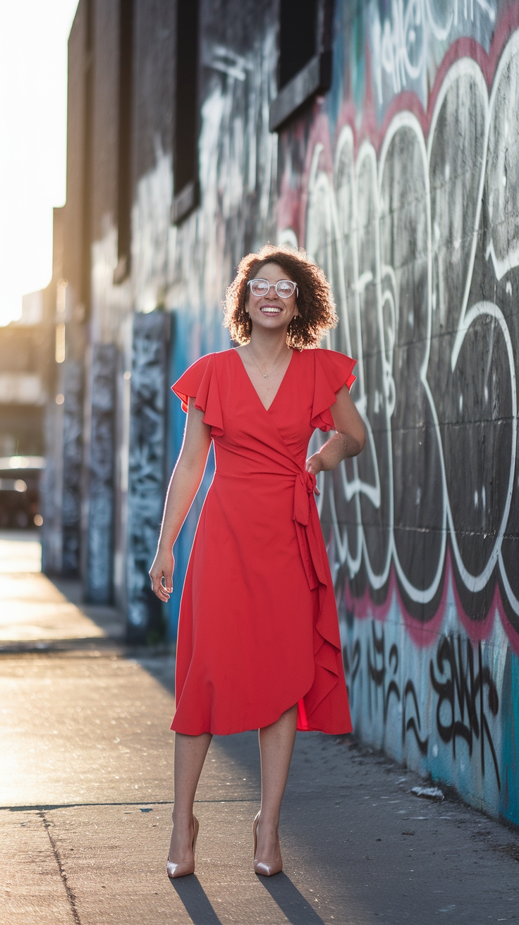 Styling the Perfect Bright Red Dress outfit idea