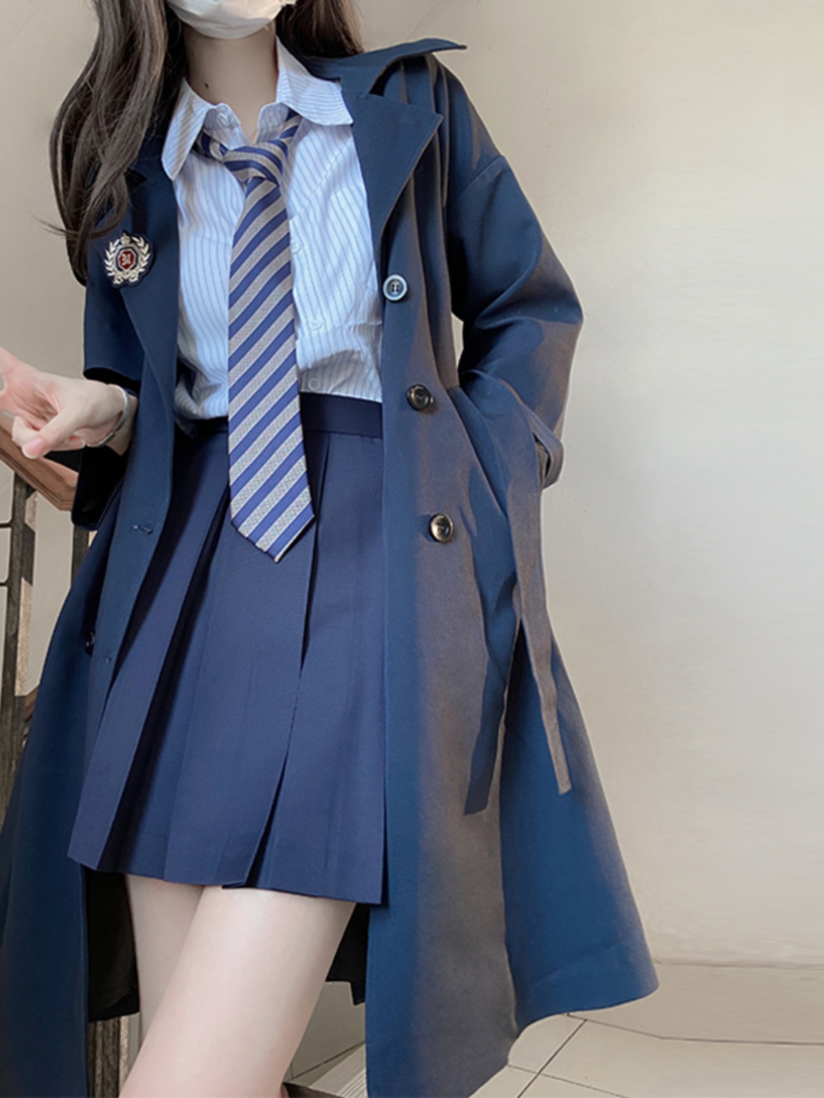 Brown Mid-Length Trench Coat for Women - 2025 Autumn JK Uniform Style for Petite Sizes Brown Mid-Length Trench Coat for Women - 2025 Autumn JK Uniform Style for Petite Sizes