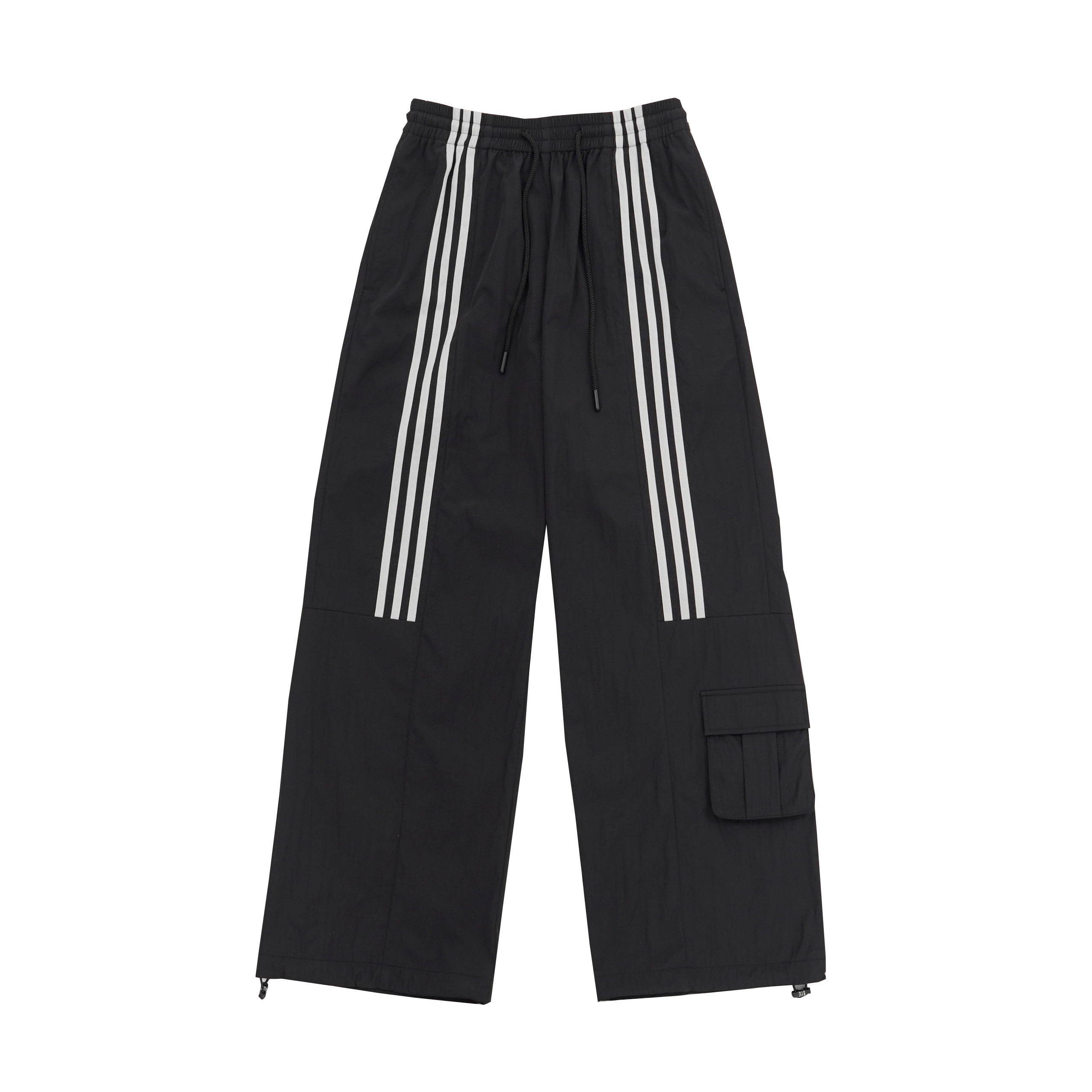 Brown Wide-Leg Casual Pants for Women - Retro Hip-Hop Street Dance Style, Loose Fit, Drawstring Detail, Floor-Length, American-Style Brown Wide-Leg Casual Pants for Women - Retro Hip-Hop Street Dance Style, Loose Fit, Drawstring Detail, Floor-Length, American-Style