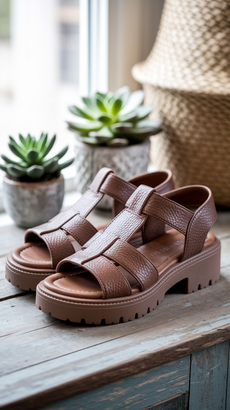 Brown Chunky Sandals: The Ultimate Footwear for Comfort outfit idea