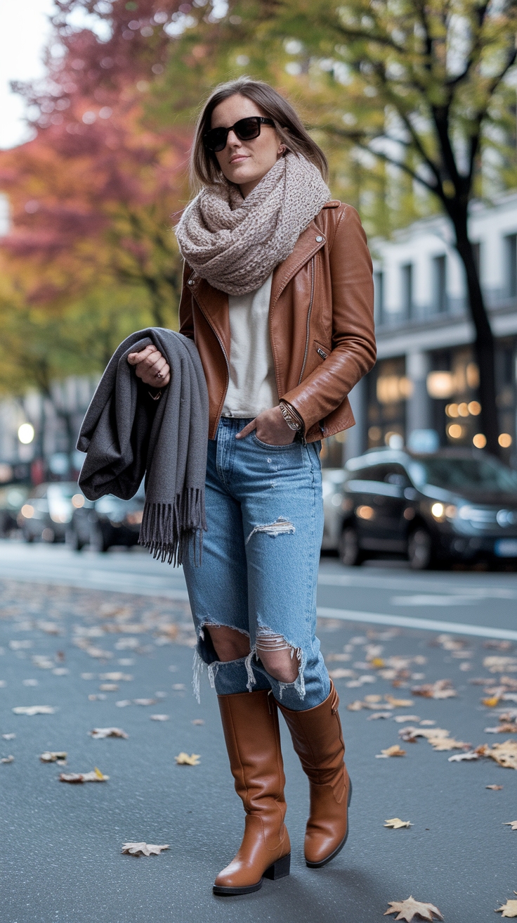 Elevate Your Look with a Brown Moto Boots Outfit outfit idea
