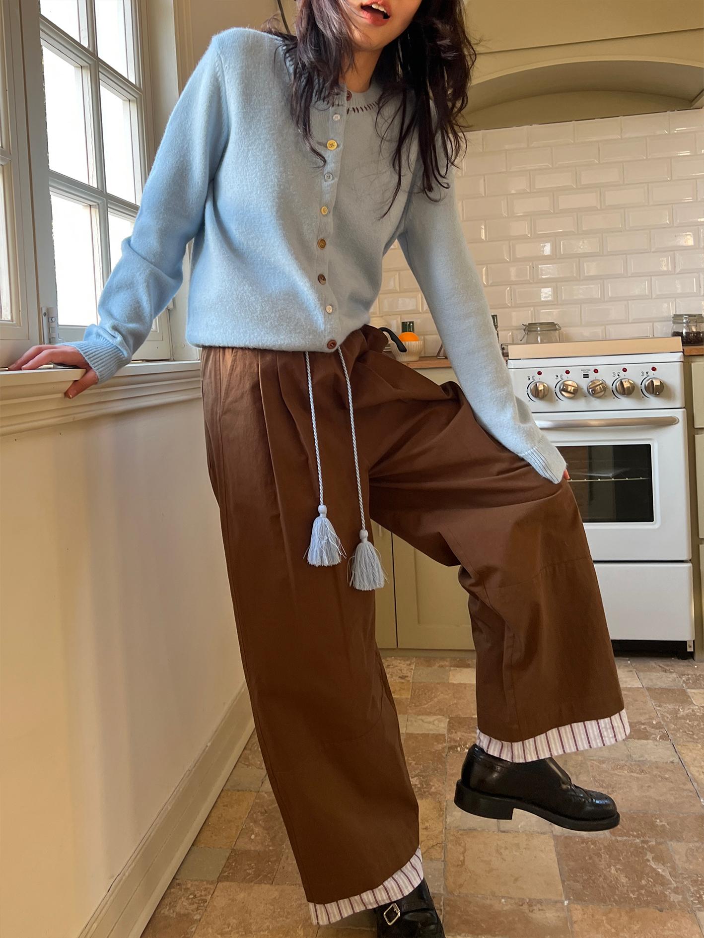 Bulin Magazine Tassel Spliced Casual Wide-Leg Pants - Versatile Loose Fit Trousers for Effortless Style Bulin Magazine Tassel Spliced Casual Wide-Leg Pants - Versatile Loose Fit Trousers for Effortless Style