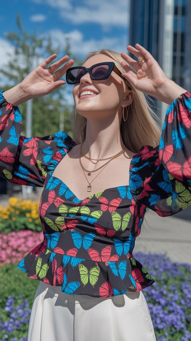 Fashionable Butterfly Tops to Elevate Your Wardrobe outfit idea