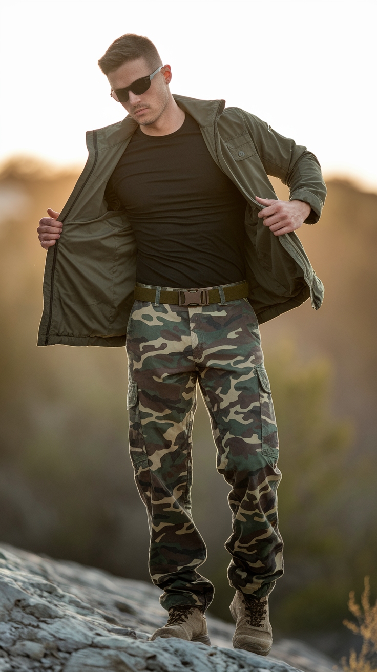 Camo Cargo Pants Outfit Men: Casual Yet Stylish Choices outfit idea