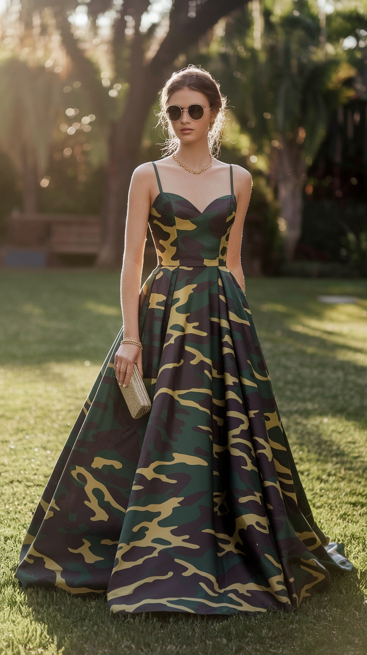 Stylish Camo Prom Dresses for Unique Celebrations outfit idea